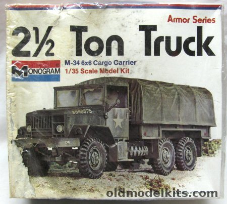 Monogram 1/35 M-34 6x6 2-1/2 Ton Cargo Truck (M34) - With Diorama Instructions, 8214 plastic model kit